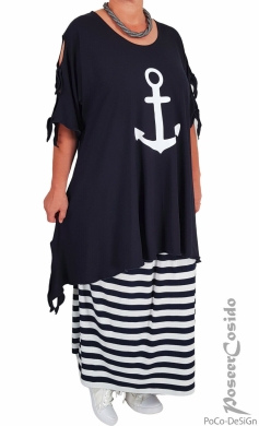 Limba Longshirt Tunika maritim Anker