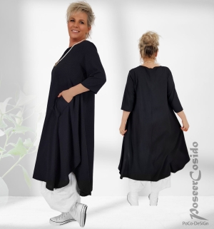 Marina Lagenlook Kleid Cloque schwarz
