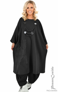 Lenora Kleid Baumwolle schwarz