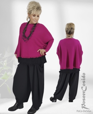 E-Women Strick-berwurf Kurz Pullover pink