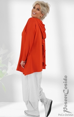 Maxikapuzen-Long-Shirt orange Lagenlook