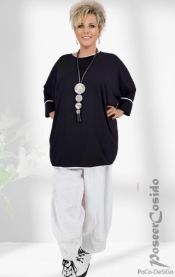 Samoa Kontrast Shirt schwarz wei