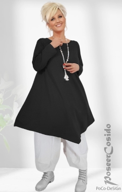 Spain Longshirt Tunika-Kleid schwarz
