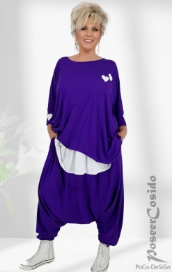 Samoa Herz Print Oversize Shirt lila