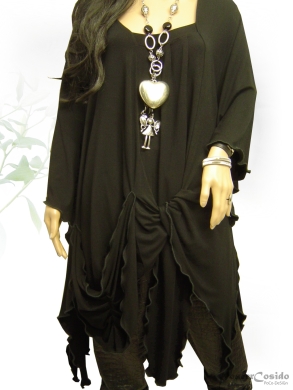 Thalia Long Shirt berwurf schwarz & grau