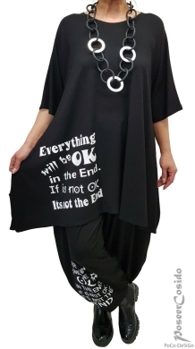 Everything Lagenlook Longshirt Print schwarz