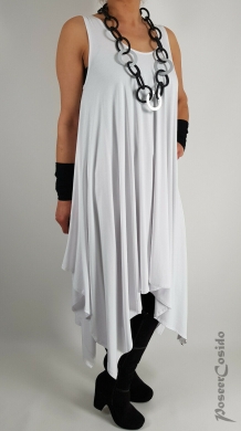 Vera Top Longshirt Tunika-Kleid wei