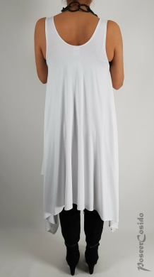 Vera Top Longshirt Tunika-Kleid wei