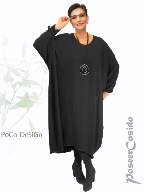 Rosanna Kaftan Oversize Poncho Kleid schwarz