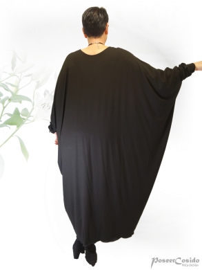 Rosanna Kaftan Oversize Poncho Kleid schwarz