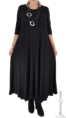 Round Kleid Jersey schwarz