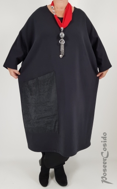 Lenora Big Oversize Kleid Winter schwarz