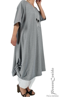 BELLA Kleid A-Linie im feinen Streifenlook
