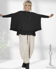 E-Women Strick-Überwurf Kurz Pullover schwarz