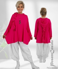 Maxikapuzen-Long-Shirt pink Lagenlook