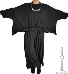 Pocopi Kurz Shirt Overlay schwarz