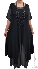 Maja Überwurf-Kleid schwarz
